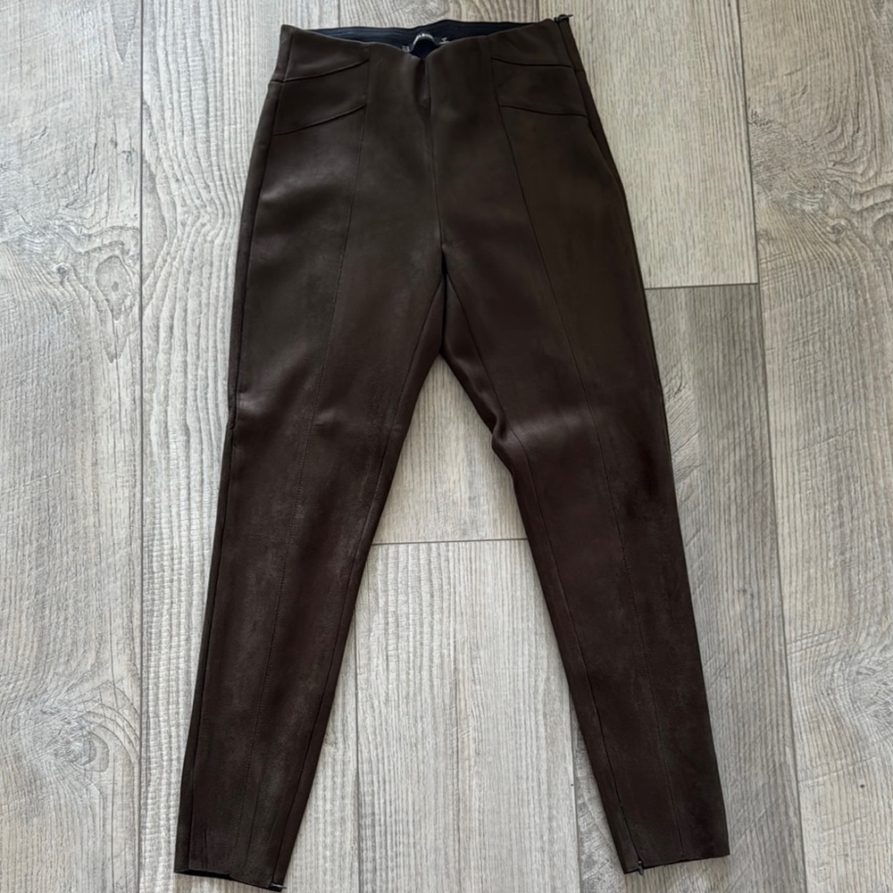 Zara Chocolate Brown Suede Trousers